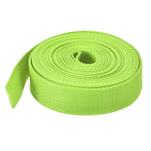 Image of MECCANIXITY Lightweight Polypropylene Webbing Strap 1.5 inch 10 Yard Backpack Strapping Band Yellowish Green for Outdoor Luggage Cargo Straps