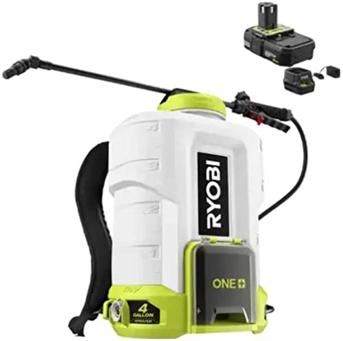RYOBI ONEAND 18V Cordless Battery 4 GAL. Backpack Chemical Sprayer with 2.0 AH Battery and C