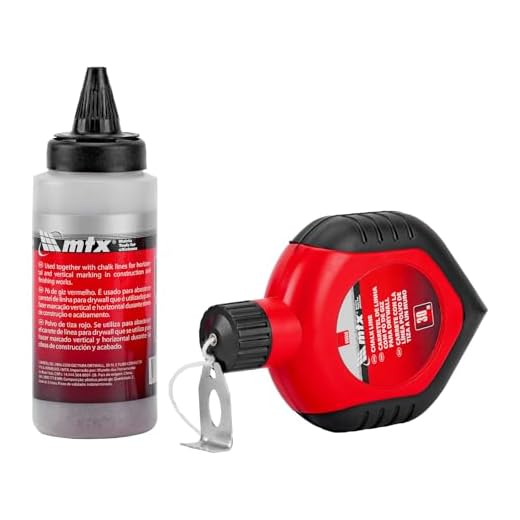 10. Carretel De Linha Com Giz Para Drywall 30 M E Tubo Com Giz - Mtx