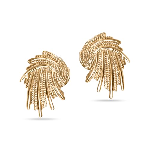 Image of Rubans Demi Fine Stainless Steel Stud Earrings Daily Gift for Women & Girls