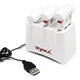 Cheerwing 3pcs 3.7V 500mAh Lipo Battery and Charging Socket Set for Syma X5UW X5UC RC Quadcopter Drone
