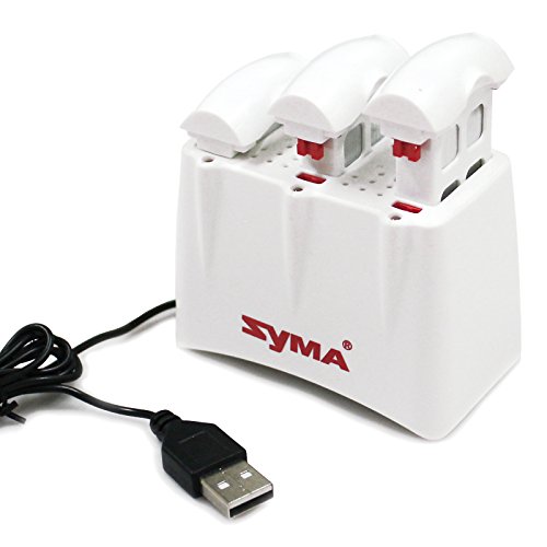 Cheerwing 3pcs 3.7V 500mAh Lipo Battery and Charging Socket Set for Syma X5UW X5UC RC Quadcopter Drone