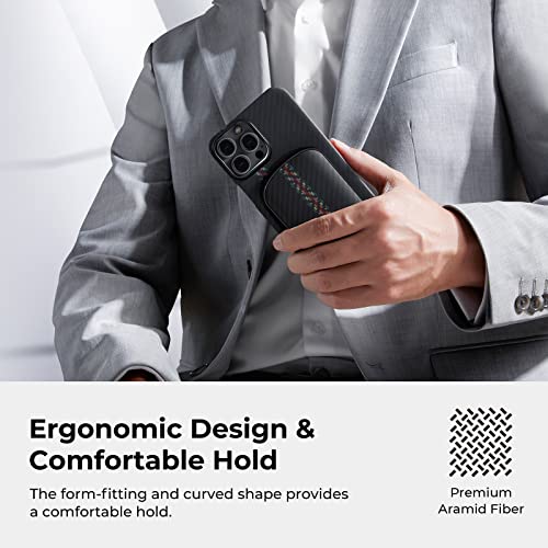 Pitaka Power Bank Wireless Portable Charger For Iphone 14/13/12 Compatible With Mag Safe Battery Pack 4000Mah, Support Wireless Charging, 1500D Aramid Fiber Made, Fusion Weaving Rhapsody #TOP4