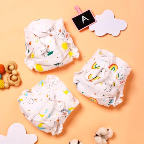 Image of SuperBottoms DryFeel Baby Langot 0-6 months l Organic Cotton Modern Baby Nappy l Mess-free Langot with Gentle Elastics l Super DryFeel Top Layer l Diaper-free Time Essential | 3 Pack