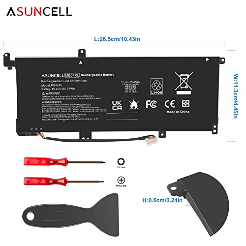 Image of ASUNCELL MB04XL Battery for HP Envy X360 M6-AQ105DX M6-AQ103DX M6-AQ005DX M6-AQ003DX M6-AR004DX 15-AQ273CL 15-AQ100NX 15-AQ267CL 15-AQ015NR 15-AQ173CL 15T-AQ100 15T-AQ200 844204-850 843538-541,55.67Wh