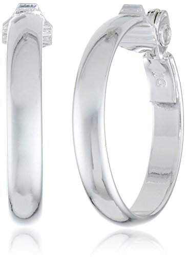Anne Klein Classics Silver-Tone Clip Hoop Earrings