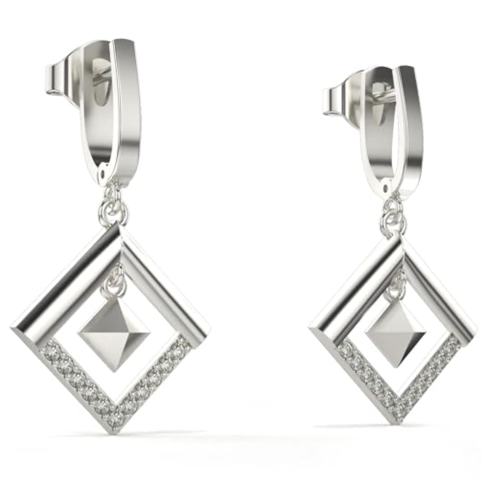 Women's Sterling Silver 0.17cts Certified Lab Grown Diamond Earrings, White