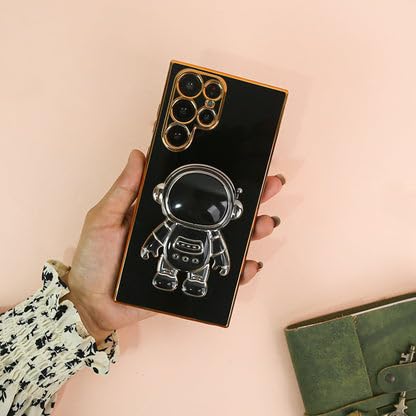 Image of Back Cover Case for Samsung Galaxy Note 8 Shockproof Protective Luxurious Astronaut Bracket Case for Men & Boys(Black)