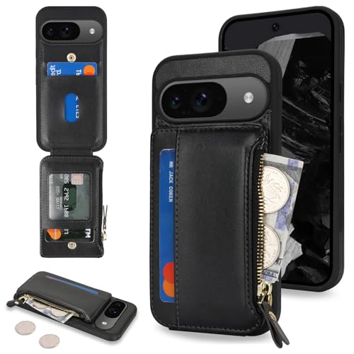 Image of Cavor for Google Pixel 9 /9 Pro Case Wallet with Card Holder, Black