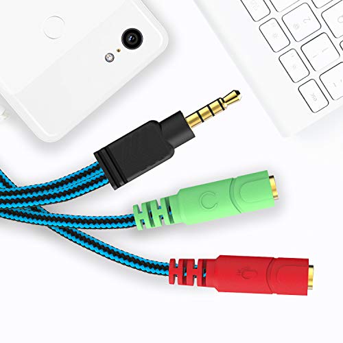 Millso Headphone Splitter Adapter, 3.5Mm Audio + Mic 4 Pole Trrs Splitter (3.5Mm Male To 2X 3.5Mm Female) Jack Y Cable Compatible For Gaming Headset To Ps4, Xbox One, Phone, Laptop Ctia - 8Inch/20Cm #TOP5
