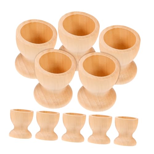 YeahiBaby Eierbecher Holz Eierkocher Eier Halter zum Bemalen Dekorieren 10 Stück