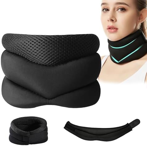 Neck Brace Device for Sleeping, 2025 New Adjustable Soft Foam Neck Support for Snoring, Anti-Forward tilt Neck Traction Device Neck Cover, Breathable Comfort for Home/Office Use/Travel(1PCS)