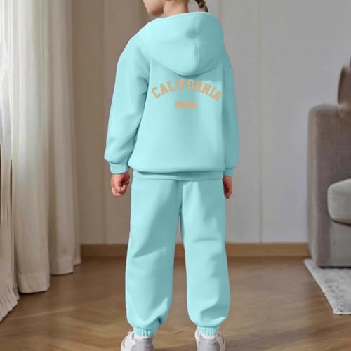 California Sweatsuit for Girl 2 Piece Set Casual Letter Printed Long Sleeve Hoodies and Sweatpants Kids Fall Clothes3