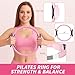 Pilates Kit for Home Workouts, Pilates Starter Kit for Women, Yoga Band, Pilates Equipment Ring and Ball Set & 5 Resistance Bands, Massage Balls, Core Sliders & Grip Socks, Workout Guide Included
