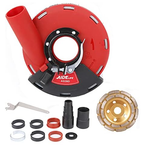 Aidelife Surface Grinding Dust Shroud for Angle Grinders 115mm/125mm+Diamond Grinding Cup Wheel 125mm Cover