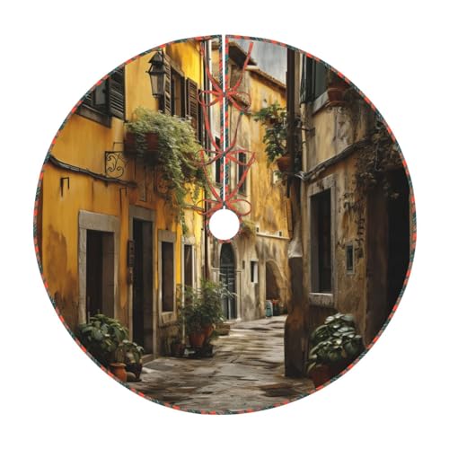 Falda italiana para decoración de árbol de Navidad con lazos, faldas tradicionales para árbol de Navidad, para decoración navideña