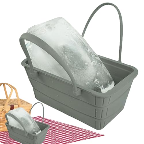 Cubo de Hielo Plegable - Cubo Enfriador Portátil,Recipiente Plegable de Silicona de 3700 ML para Pícnics, Exteriores, Náutica, Bodas, Acampada, Playa y Barbacoas