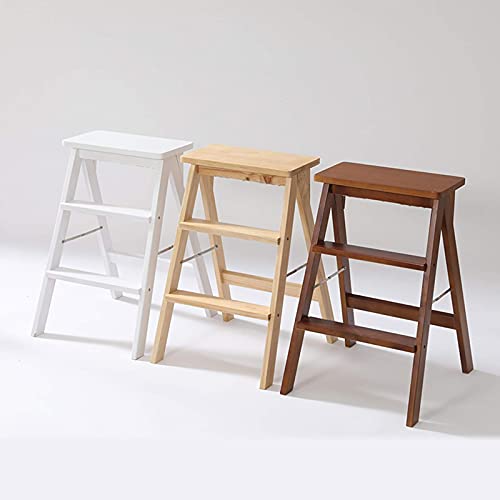 Taburete de 3 peldaños plegable portátil de madera para cocina moderna 8