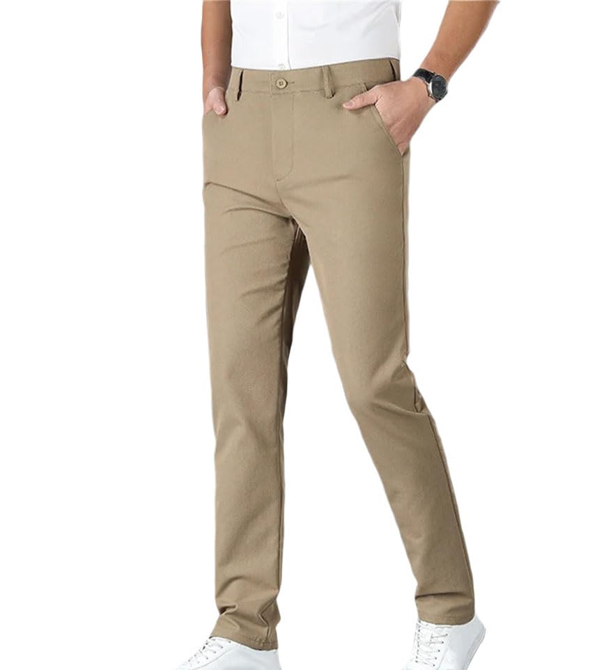Men's Spring Summer Straight Suit Pants - Business Fashion Solid Color Formal Trousers Large Size
