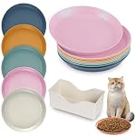10 Stück Katzennapf,Katzenschüssel,Katzennapf Flach,Fressnapf Katze Futternapf,Runden Katzenteller,Fressnapf Katze,Bunt Katzenfutter Napfset,Cat Plate für Kätzchen und kurzbeinige Katzen