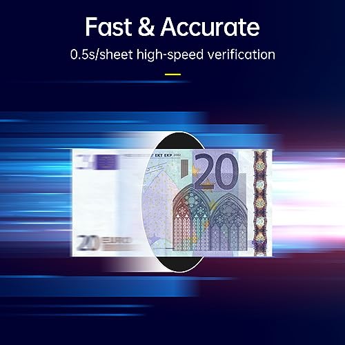 Daconovo Mini Detector UV de Notas Falsas Contador de Dinheiro EUR Detecção Automática de Dinheiro p