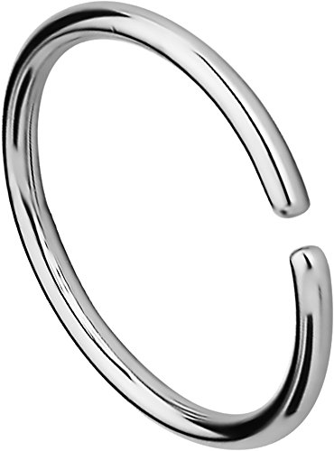 Forbidden Body Jewelry 18g 10mm (3/8 Inch) Surgical Steel Seamless Nose Ring & Cartilage Hoop with Comfort Round Ends