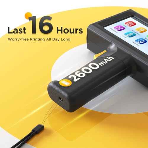 Image of Handheld Inkjet Printer 0.5 Inches Print Height Weighs Only 390g for Batch Code Date Lot Number Print on Plastic Carton Wood Metal Glass Aluminum with 42ml Fast Dry Ink (Black)