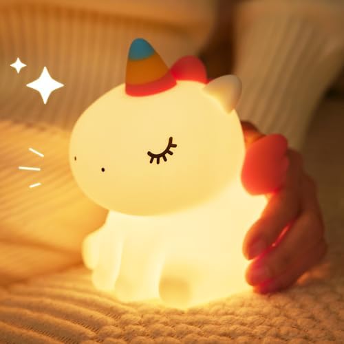 LED Cute Night Light for Kids, Silicone Rechargeable Night Light ...