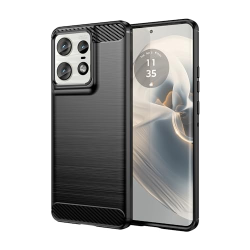 Image of NPRC Hybrid Ultra Slim Protective Case TPU Non-Slip Carbon Fiber Texture Shockproof Case Cover for Moto Edge 50 Neo - Black