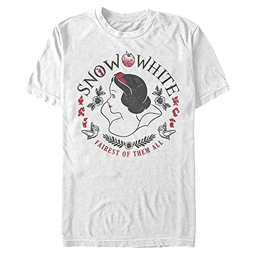 Disney Blancanieves Camiseta, Blanco, M para Hombre