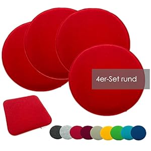 heimtexland 4er Pack Stuhlkissen Filz Typ631