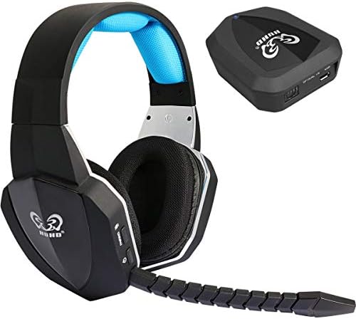 Wireless Optical Stereo Gaming Headset Over Ear Comfortable Headphones for PS4 PS3 Xbox 1 Xbox 360 PC Computer with Detachable Microphone(Connect with Xbox ONE via Microsoft Adaptor or Kinect