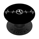 Rhönrad Turnen | Herzschlag für alle Turner/Akrobaten PopSockets PopGrip: Ausziehbarer Sockel und Griff für Handys/Tablets mit Tauschbarem Top