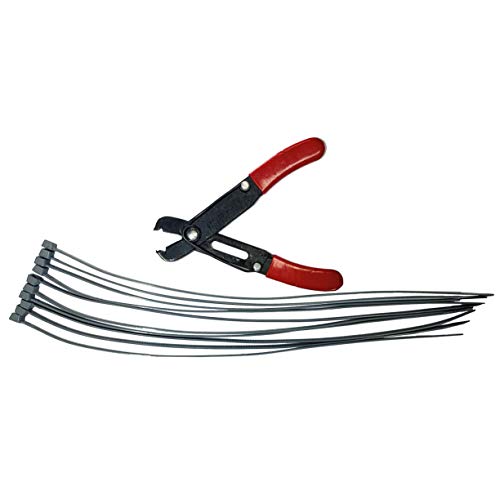 Simply - Simply WTS01 Lot de 10 attaches de sécurité argentées pour voiture, camionnette, cutter inclus, facile à installer, dissuasif visuel, enjoliveurs sécurisés