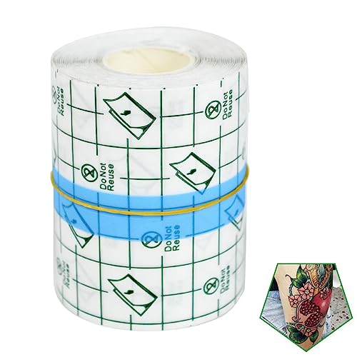 Image of Tattoo Aftercare Bandage Roll 3 inch x 10 Yard - Waterproof Transparent Film for Tattoos Initial Healing and Skin Repair Adhesive Supply Wrap