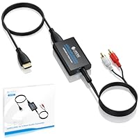 eSynic Professioneller 192 kHz eARC ARC Audio-Extraktor ARC HDMI auf 3,5 mm/RCA Audio-Extraktor, unterstützt CEC-Funktion mit HDMI/3,5 auf Cinch-Kabel für HDTV zu kabelgebundenen Kopfhörer