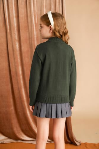 Image of GRACE KARIN Girls Knit Cardigan Sweater Zip Long Sleeve Kids School Uniform Fall Jacket Size 6-14
