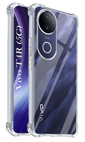 Image of Jkobi Shockproof Crystal-Clear Back Cover for Vivo T4R (Anti Yellow Case | Drop & Camera Protection | Hard Polycarbonate)