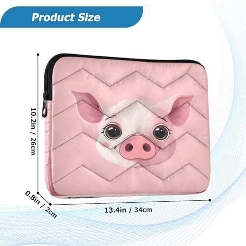 Funda para portátil 13-14 pulgadas impermeable con estampado de cerdito miniatura 3