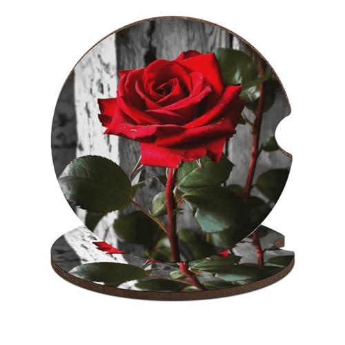 2 Pack Posavasos para Carro Rosas Rojas miniatura 1