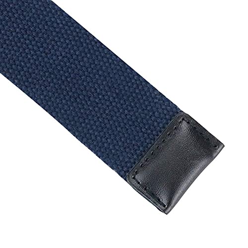 Macoking Canvas Belt, Military Web Belts For Men With Double D Ring Buckle Navy Blue 55" Long For Waist 44"-47" #TOP2