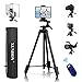 Trípode de Smartphone, trípode portátil 44-139cm + 12.5cm de Aluminio con Control Remoto, Soporte de Teléfono, Bolsa de Transporte, Trípode de Viaje/Teléfono/Cámara/Youtube Video/Selfie/TikTok