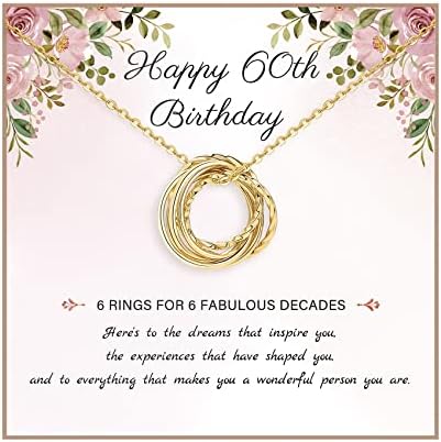 Birthday Gifts for Women S925 Sterling Silver Birthday Necklaces GoldSilver 30th 40th 50th 60th 70th Happy Mothers Day Jewelry 3 4 5 6 7 Decade Circles Pandent for Daughter Mom Friend Jewelry