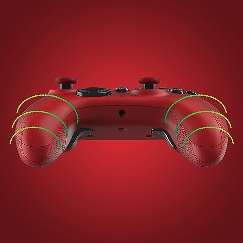 Turtle Beach React-R Czerwony przewodowy kontroler do gier cechami zewnętrznymi audio, przyciskami do mapowania do konsoli Xbox Series X|S, Xbox One i komputera PC [oficjalna licencja na konsolę Xbox]