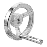 GLEAVI Cast Iron Handwheel with Chrome Plating Square Edge Crank Handle for Machine Tools Easy Installation 3.07 X 2.95 X 2.95 Inch