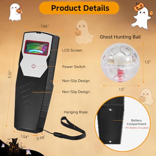 image for AceFox Ghost Hunting Equipment Tester with 4 Cat Balls, Hand-held Digi
