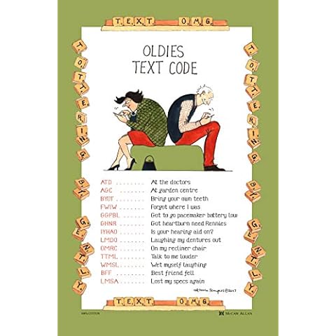 Samuel Lamont Oldies Text Code Cotton Tea Towel, Green Cover