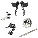  SENSHA EMPIRE - Juego de 6 piezas de fibra de carbono (2 x 11 velocidades, 22 segundos, desviadores R/L + Derailleurs RD + Cassette/cadenas (EMPIRE (Carbon GS) + cadena + 32T)