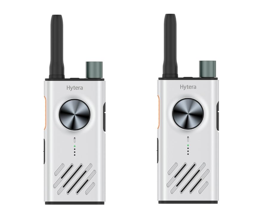 Hytera S1 LF Blanco – Walkie Elegante PMR-446 de Uso Libre para hoteles y Tiendas, comunicación analógica sin Licencia, 48 Canales, Doble PTT, 27 h de batería, App por Bluetooth, cómodo y Ligero
