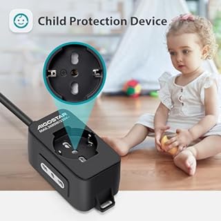 Aigostar Multipresa Ciabatta Elettrica a 3 Posti, 16A Potenza 250V, P40, P17/P11 Cavo 1,5m. Color Nero